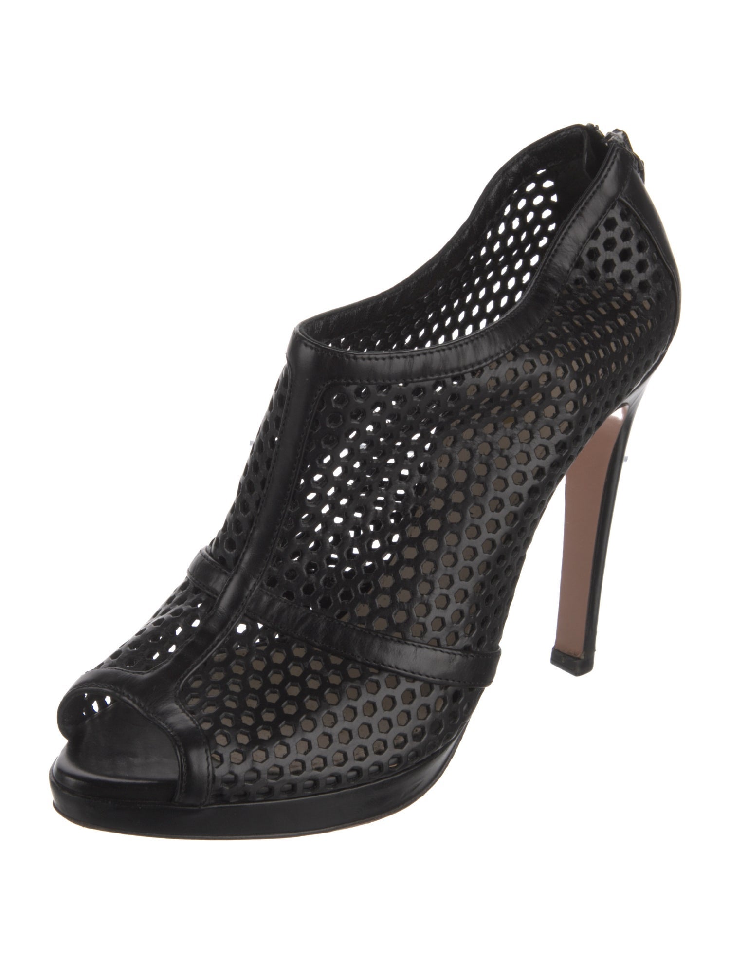 Prada Leather Lasercut Accents Pumps