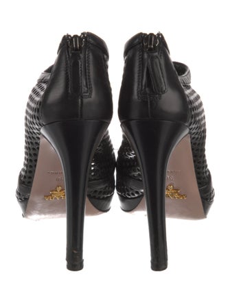 Prada Leather Lasercut Accents Pumps