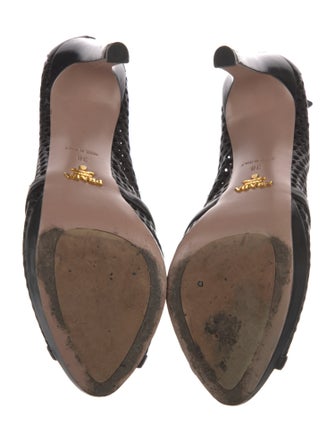 Prada Leather Lasercut Accents Pumps