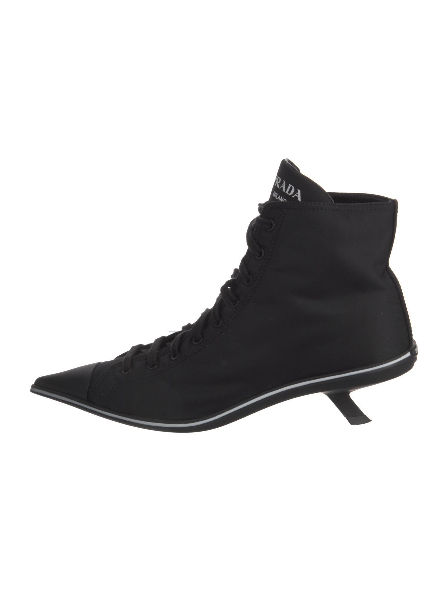 Prada Nylon Lace-Up Boots