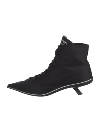 Prada Nylon Lace-Up Boots