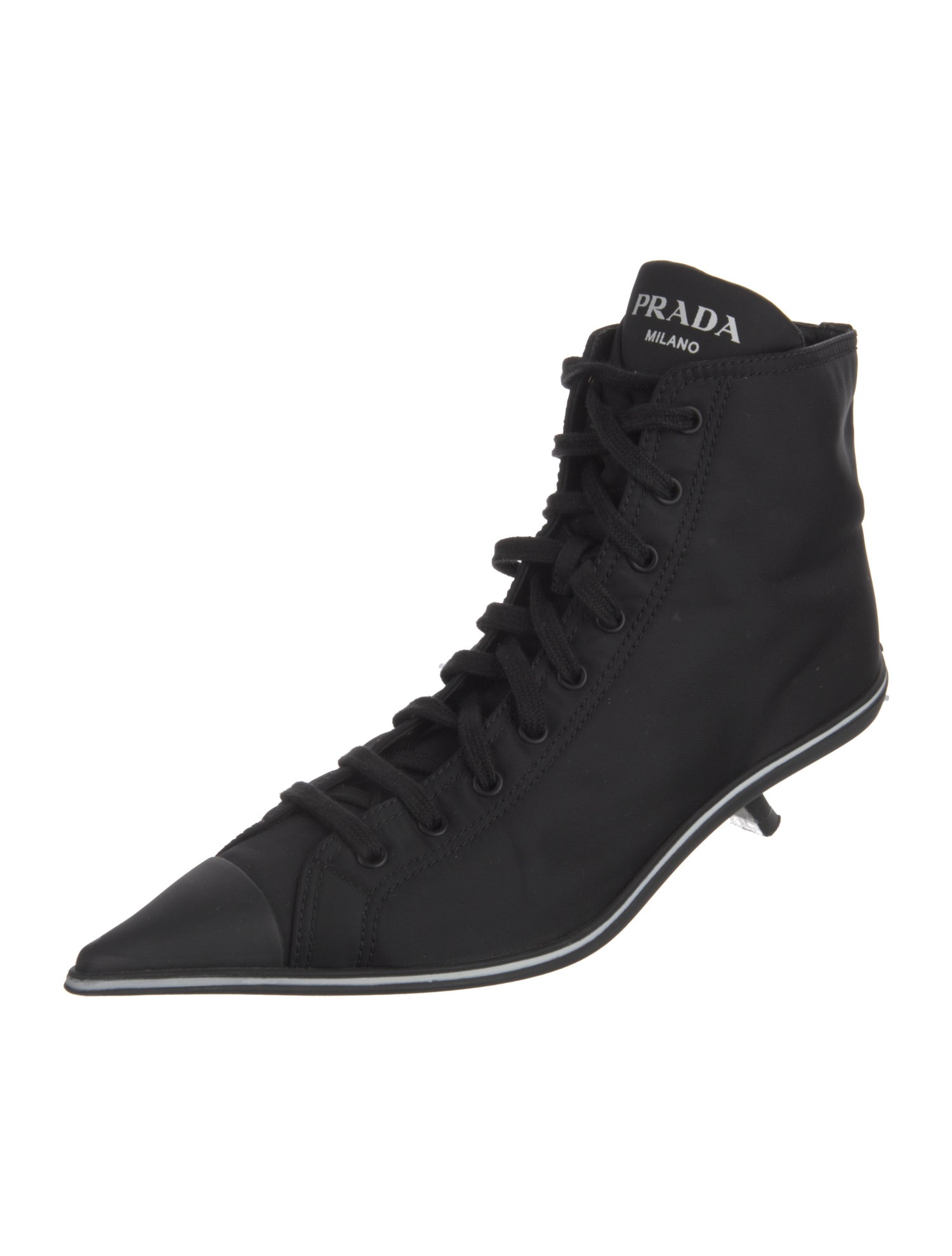 Prada Nylon Lace-Up Boots