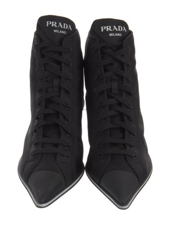 Prada Nylon Lace-Up Boots