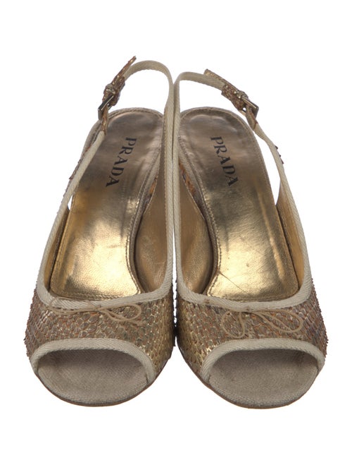Prada Snakeskin Slingback Sandals