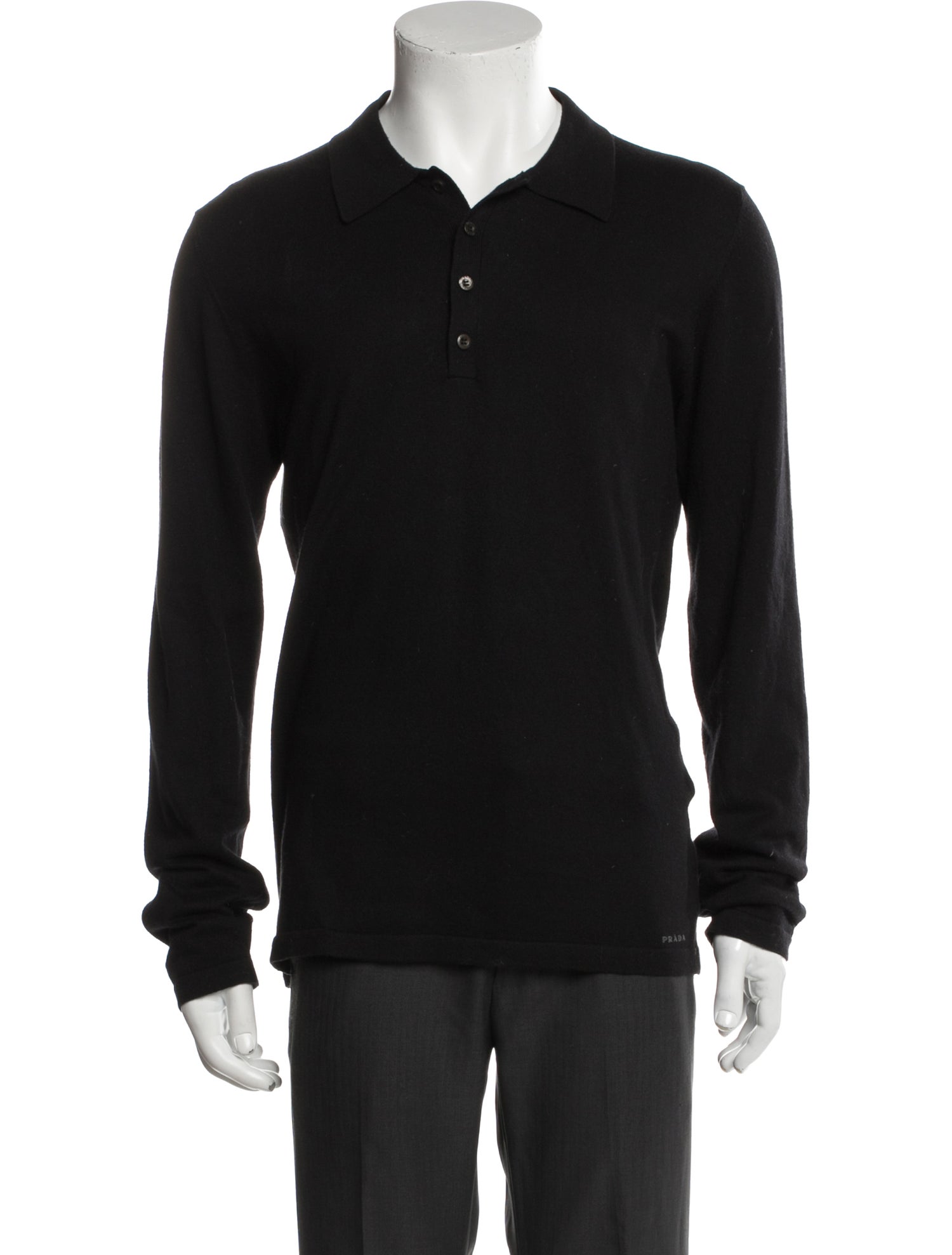 Prada Collar Long Sleeve Polo Shirt