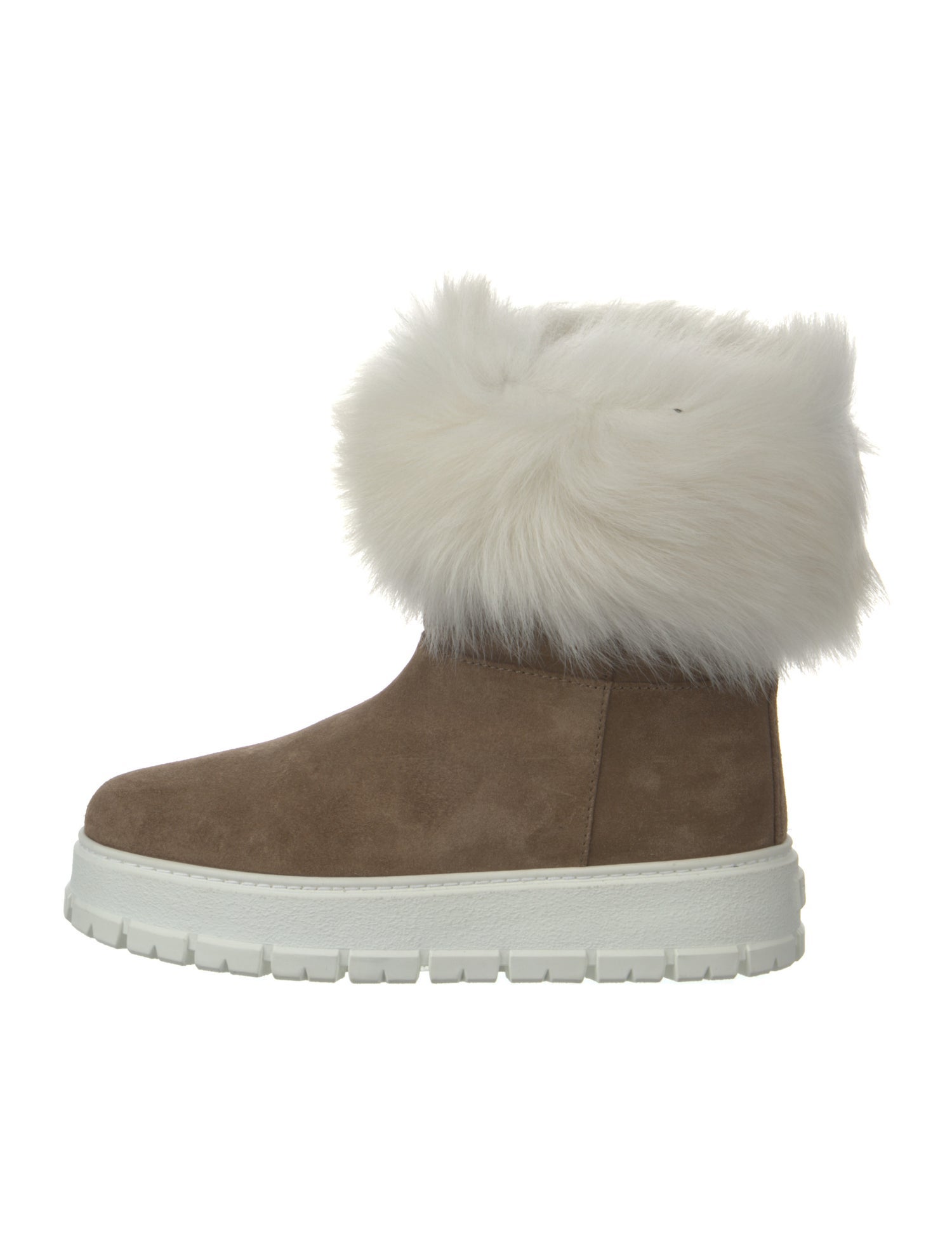Prada Suede Fur Trim Boots w/ Tags