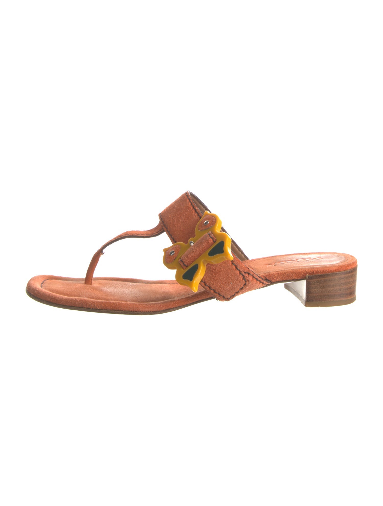 Prada Suede Studded Accents Slides