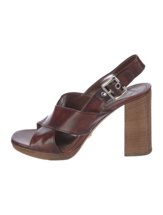 Prada Leather Slingback Sandals