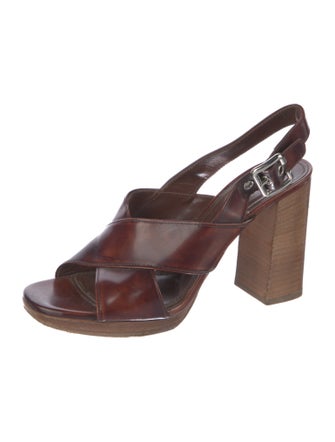Prada Leather Slingback Sandals
