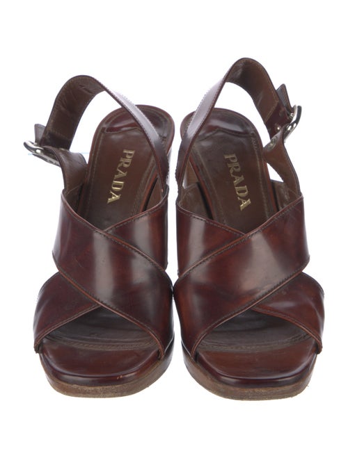 Prada Leather Slingback Sandals