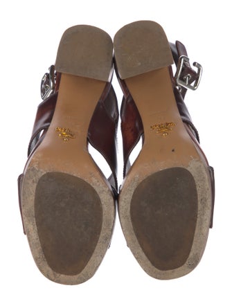 Prada Leather Slingback Sandals