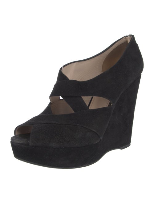 Prada Suede Cutout Accent Pumps