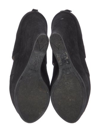 Prada Suede Cutout Accent Pumps