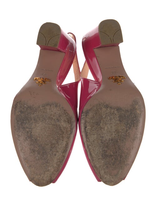 Prada Patent Leather Cutout Accent Slingback Pumps