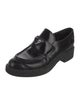 Prada Enameled Metal Triangle Patent Leather Oxfords