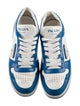 Prada Enameled Metal Triangle Leather Sneakers