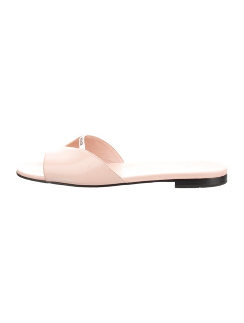 Prada Signature Logo Leather Slides