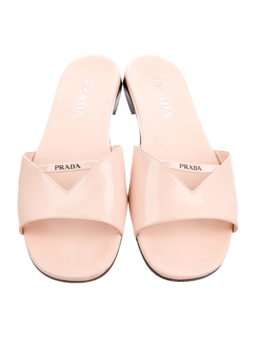 Prada Signature Logo Leather Slides