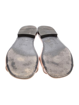Prada Signature Logo Leather Slides