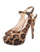 Prada Ponyhair Animal Print Slingback Sandals