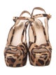 Prada Ponyhair Animal Print Slingback Sandals