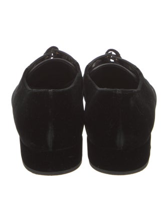 Prada Velvet Leather Trim Embellishment Oxfords