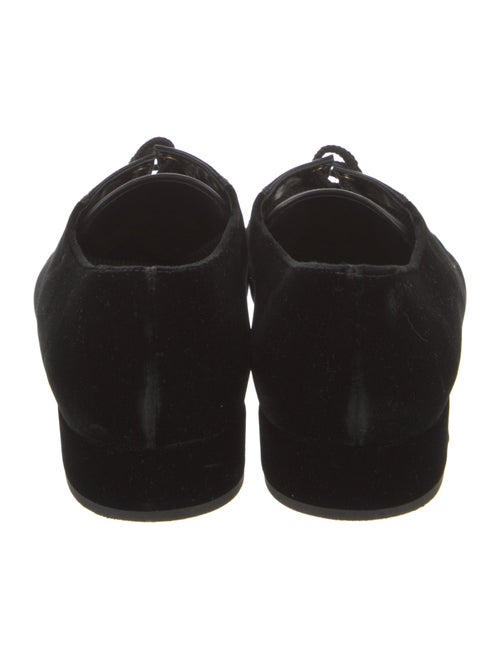 Prada Velvet Leather Trim Embellishment Oxfords