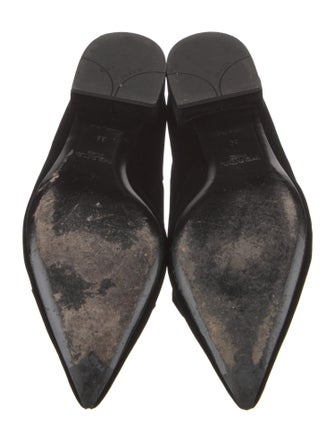 Prada Velvet Leather Trim Embellishment Oxfords