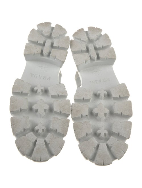 Prada Enameled Metal Triangle Rubber Slingback Sandals