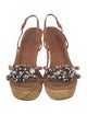Prada Leather Crystal Embellishments Slingback Sandals