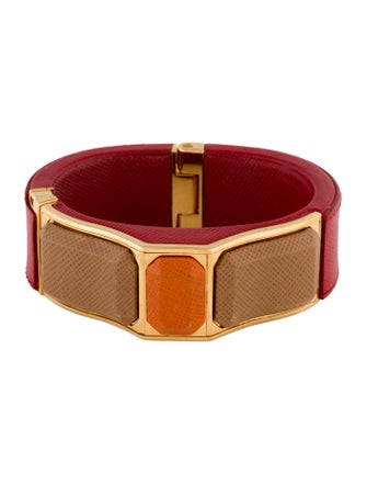 Prada Leather Hinged Bracelet
