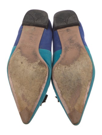 Prada Suede Colorblock Pattern Ballet Flats