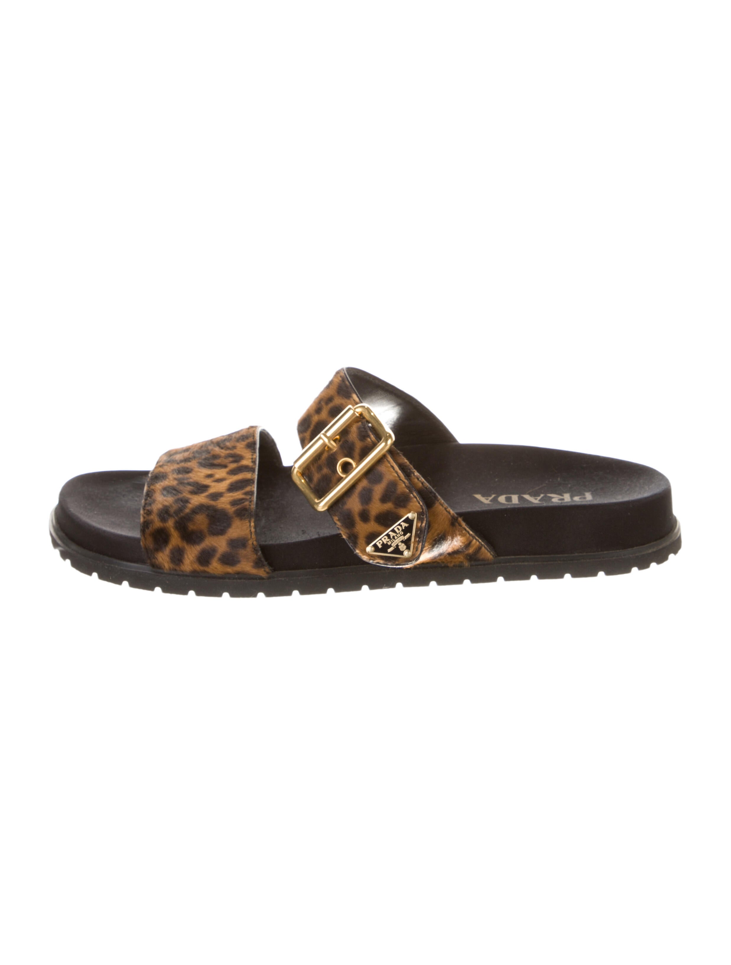 Prada Ponyhair Animal Print Slides