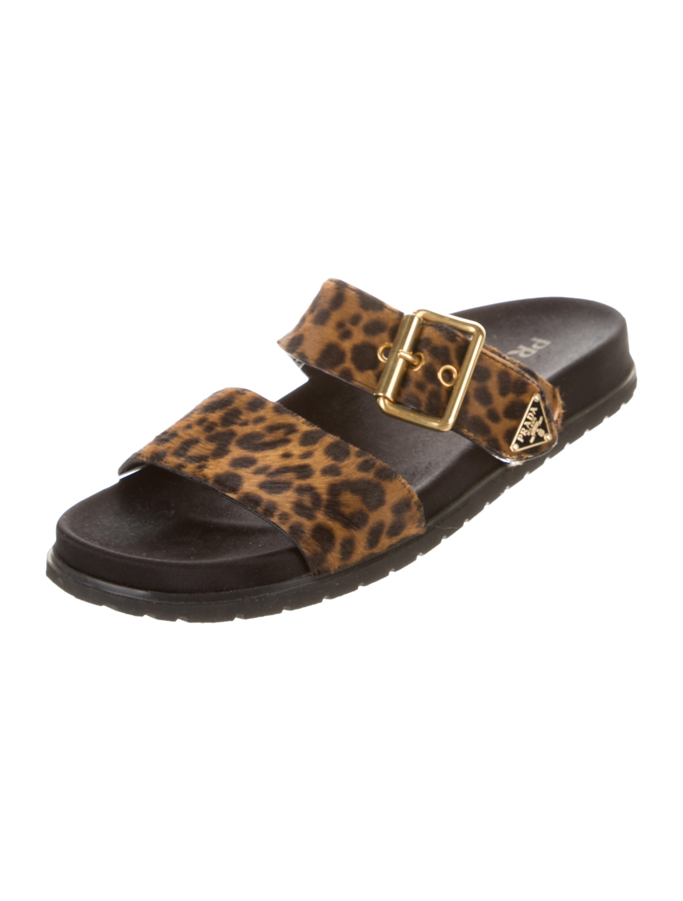 Prada Ponyhair Animal Print Slides