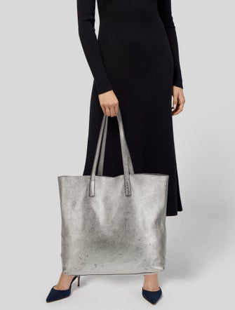 Prada Enameled Metal Triangle Tote