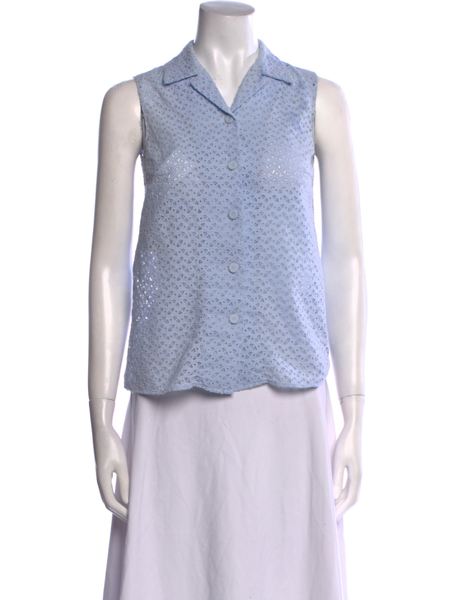 Prada 2012 Sleeveless Button-Up Top