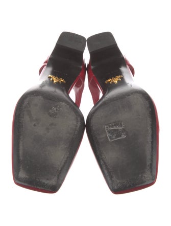 Prada Enameled Metal Triangle Patent Leather D'Orsay Pumps