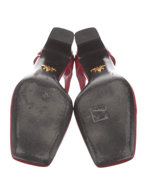 Prada Enameled Metal Triangle Patent Leather D'Orsay Pumps