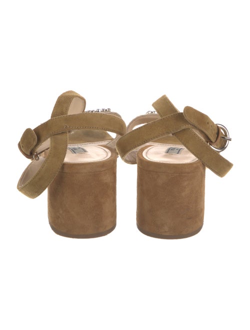 Prada Suede Crystal Embellishments Sandals