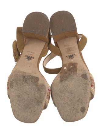 Prada Suede Crystal Embellishments Sandals