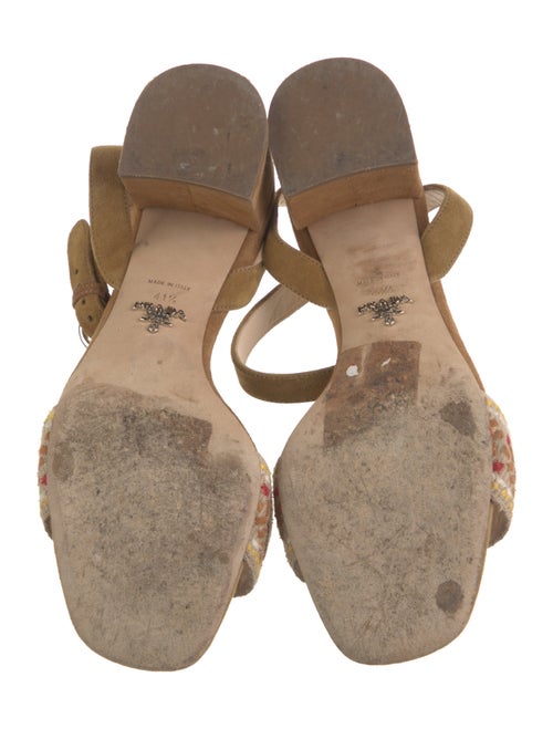 Prada Suede Crystal Embellishments Sandals
