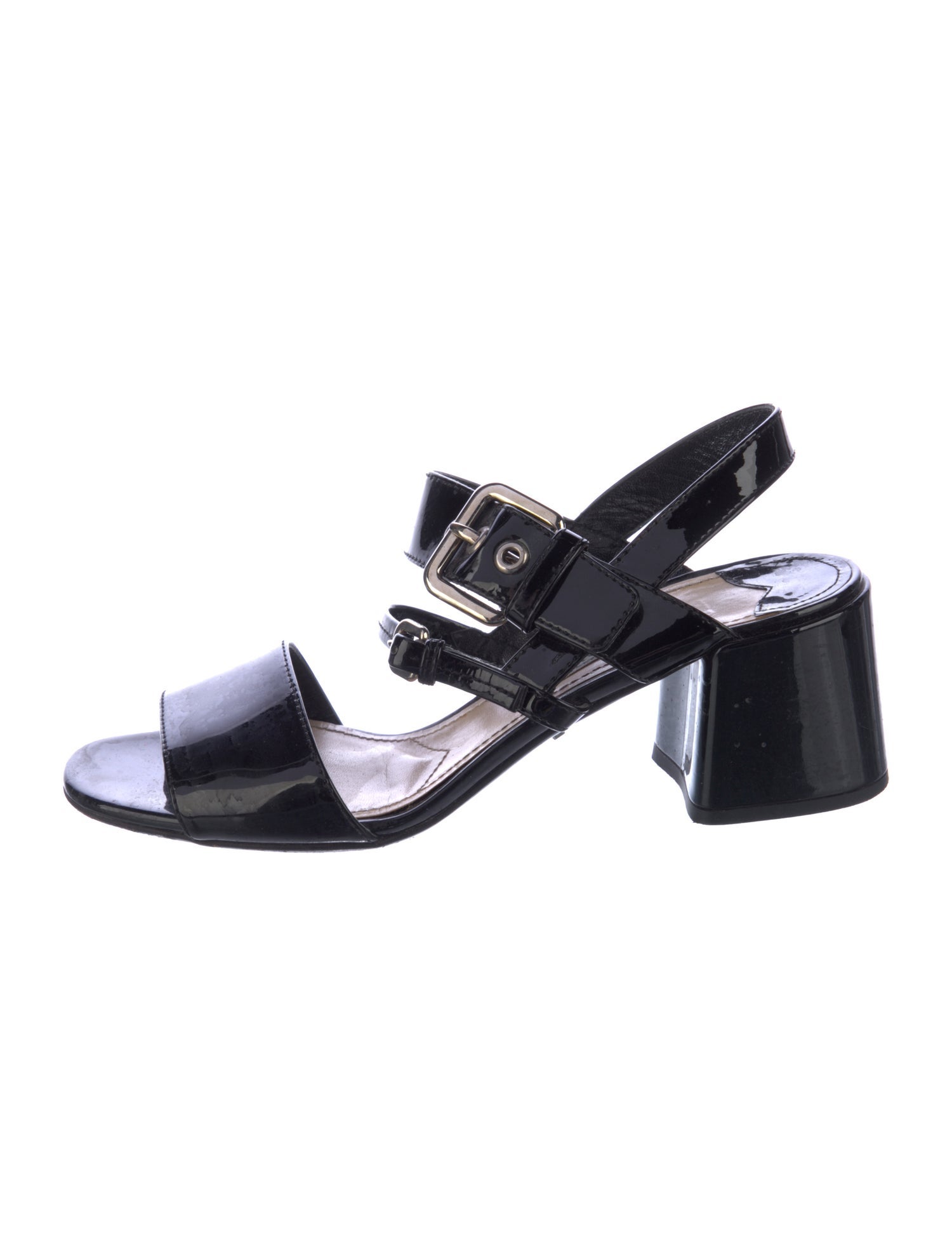 Prada Patent Leather Slingback Sandals