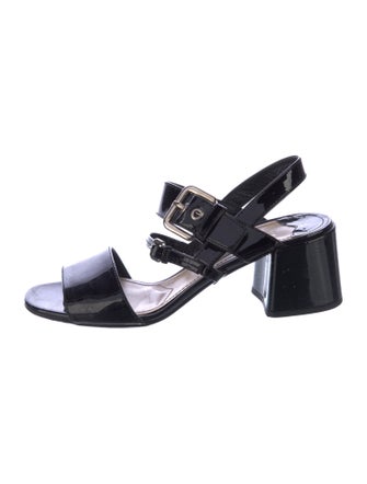 Prada Patent Leather Slingback Sandals