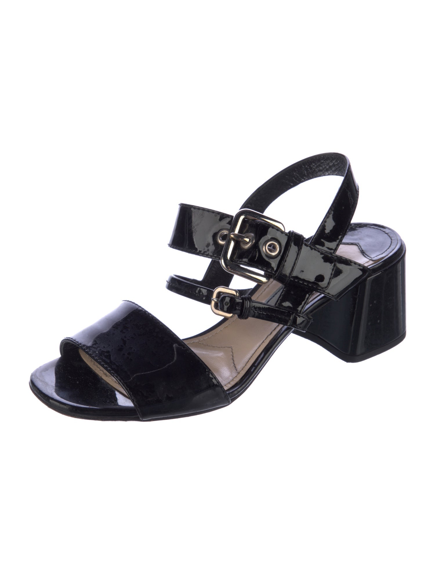 Prada Patent Leather Slingback Sandals