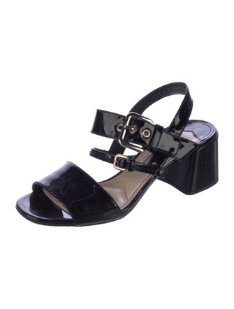 Prada Patent Leather Slingback Sandals