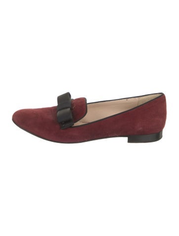 Prada Flats Suede Bow Accents Loafers IT 38 | 8