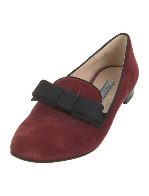 Prada Suede Bow Accents Loafers