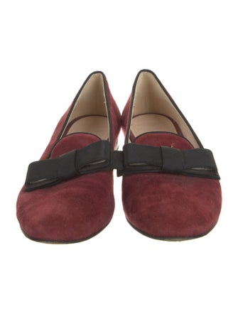 Prada Suede Bow Accents Loafers