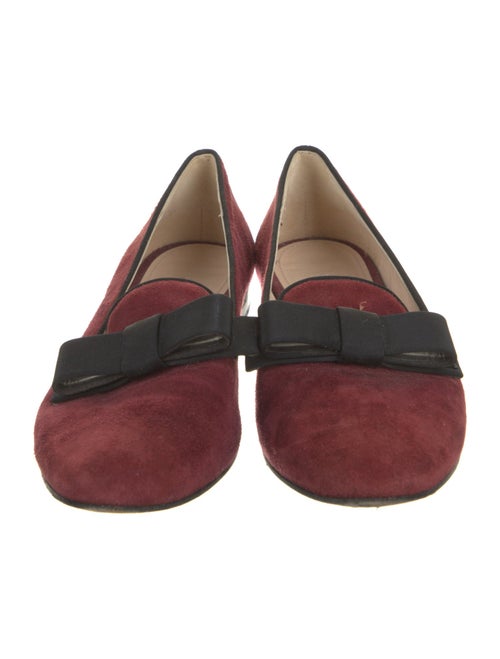 Prada Suede Bow Accents Loafers