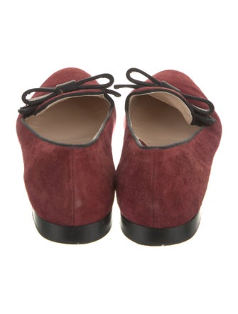 Prada Suede Bow Accents Loafers